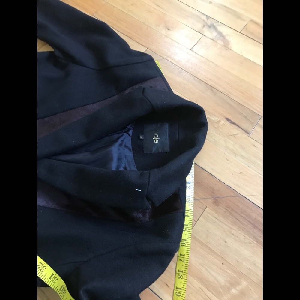 Maje Dark Blue Blazer/coat with burgundy lapel - Picture 9 of 16